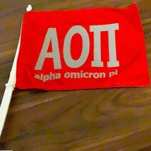 Vintage Alpha Omicron Pi Car window flag